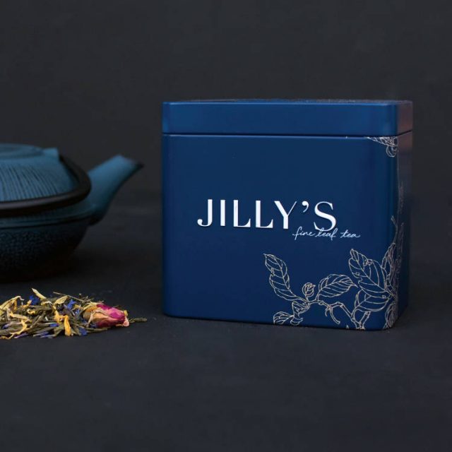 Jilly's Small Embossed Tin with tea